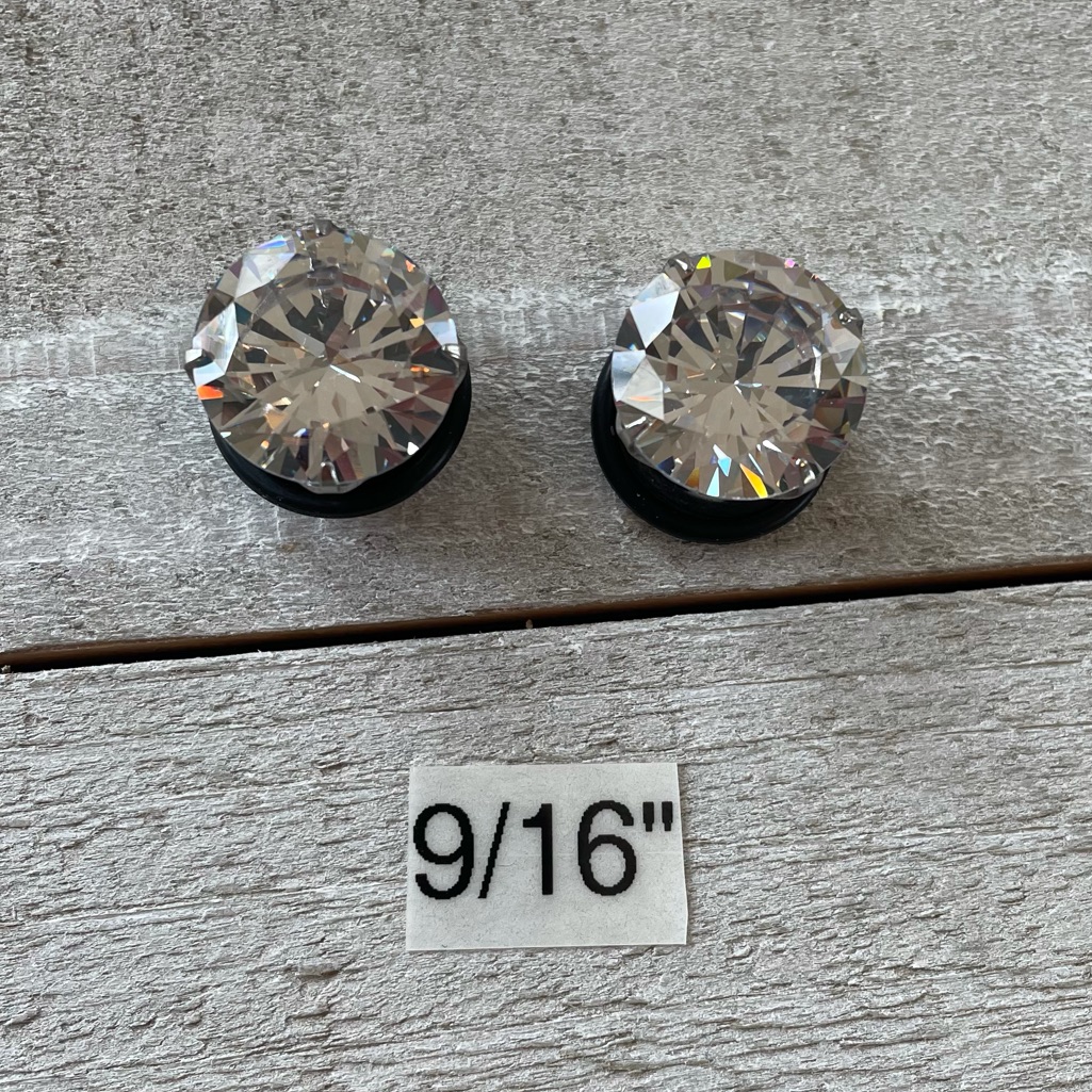 916 Cz Gem Steel Plugs Tunnels Gauges 14 Mm